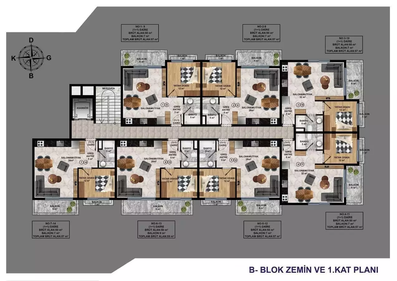 Квартира 57м² в Турции, Конаклы. Стоимостью 93000€ аренда фото-20