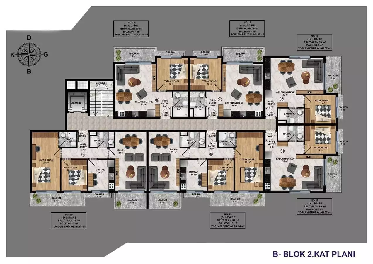 Квартира 57м² в Турции, Конаклы. Стоимостью 93000€ аренда фото-21