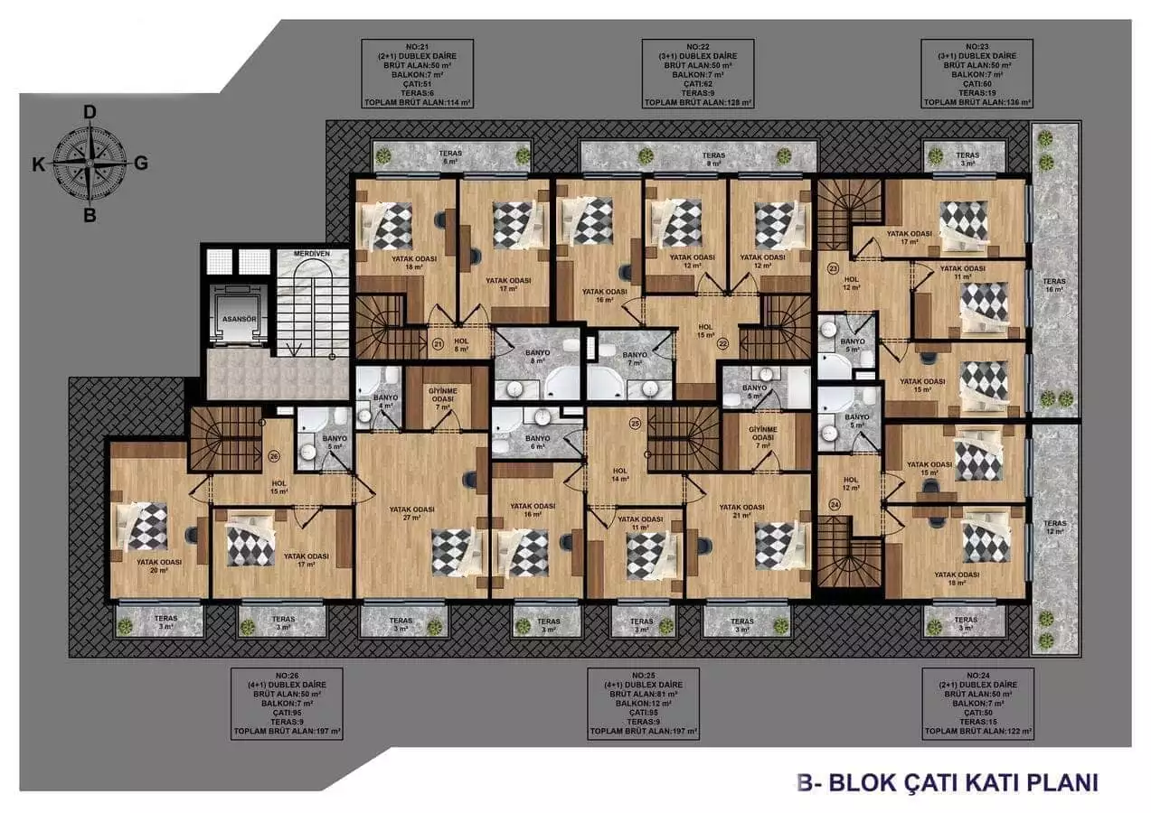 Квартира 57м² в Турции, Конаклы. Стоимостью 93000€ аренда фото-23