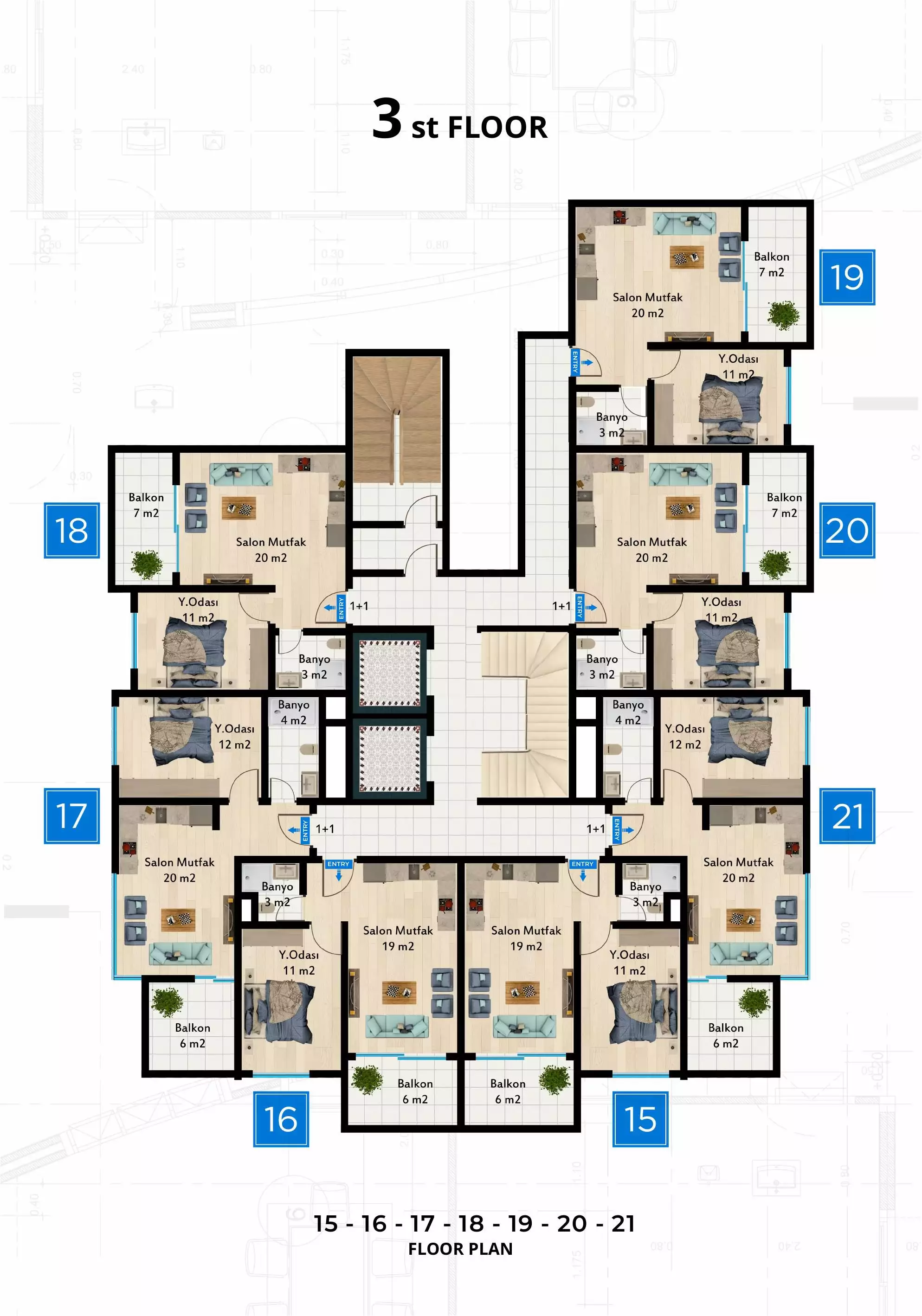 Квартира 50м² в Турции, Махмутлар. Стоимостью 115000€ аренда фото-28