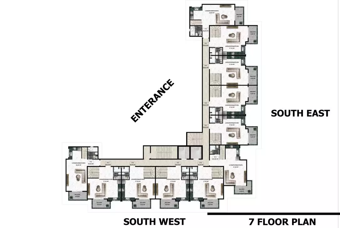 Квартира 51м² в Турции, Газипаша. Стоимостью 119000€ аренда фото-17