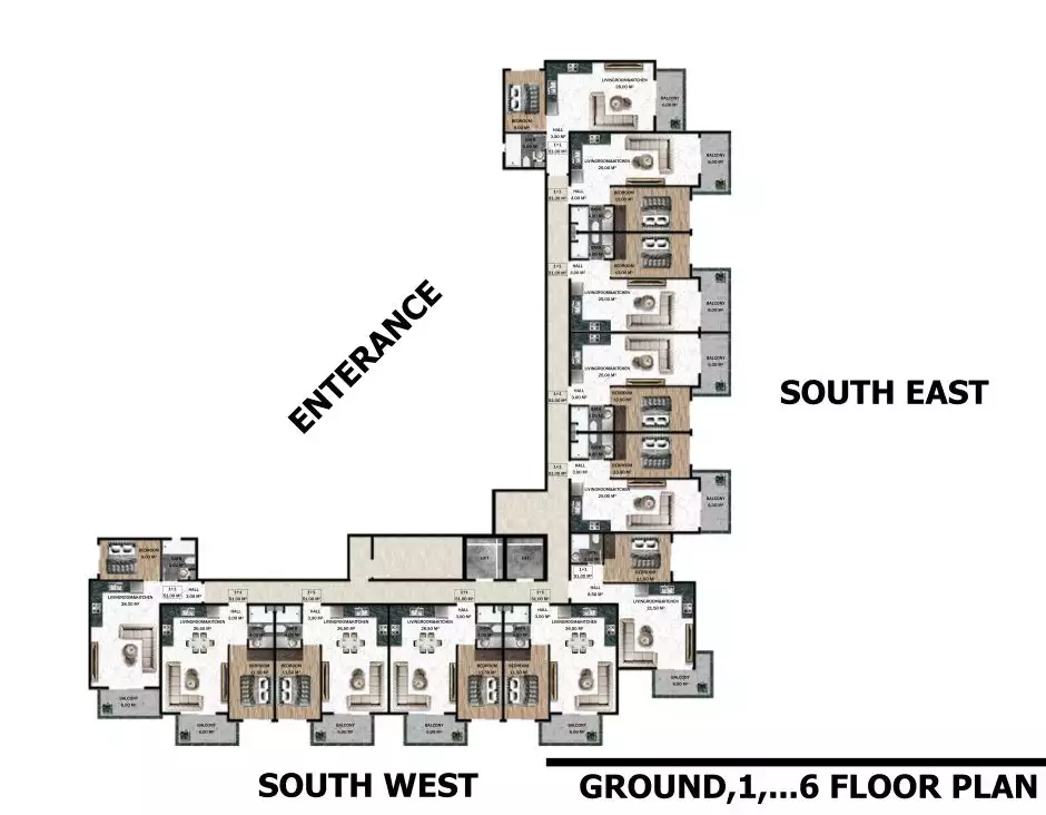 Квартира 51м² в Турции, Газипаша. Стоимостью 119000€ аренда фото-18