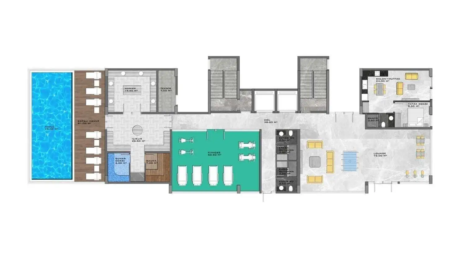Квартира 55м² в Турции, Демирташ. Стоимостью 94000€ аренда фото-24
