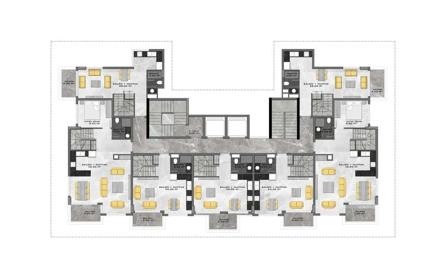 Квартира 55м² в Турции, Демирташ. Стоимостью 94000€ аренда фото-27