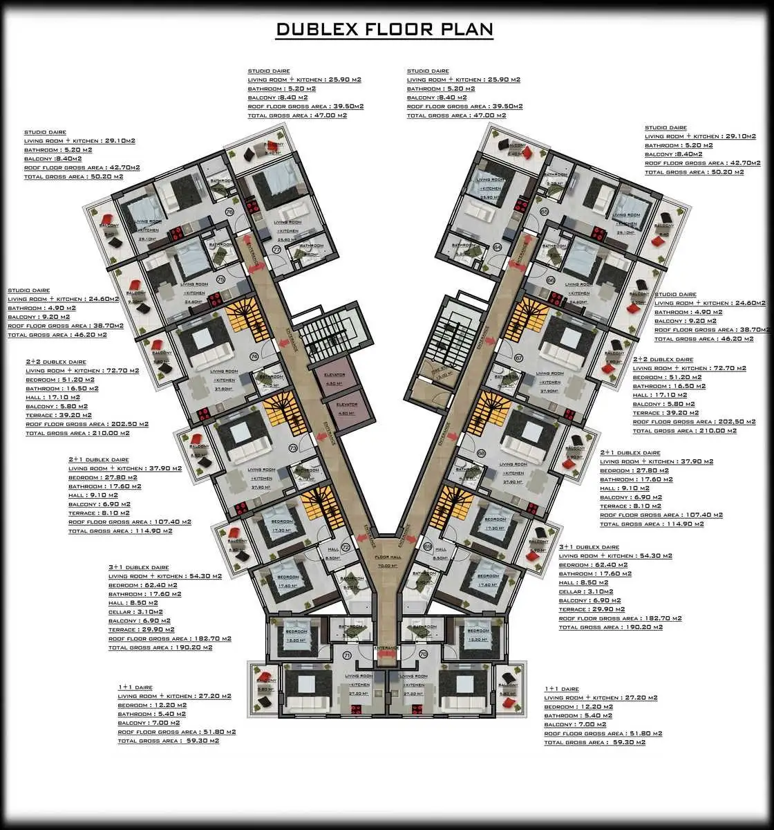 Квартира 46м² в Турции, Махмутлар. Стоимостью 85000€ аренда фото-29