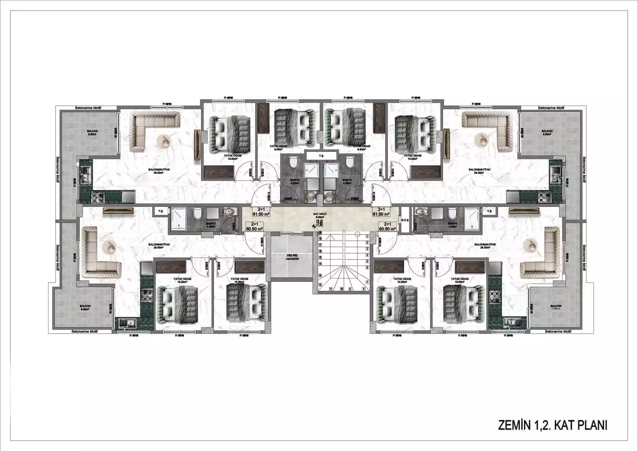 Квартира 61м² в Турции, Аланья. Стоимостью 232000€ аренда фото-22