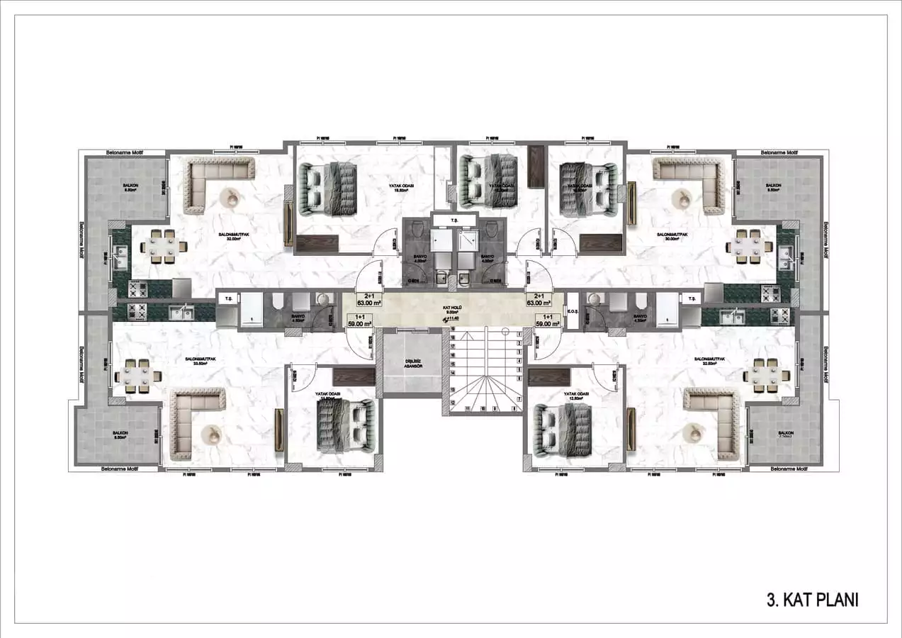 Квартира 61м² в Турции, Аланья. Стоимостью 232000€ аренда фото-23