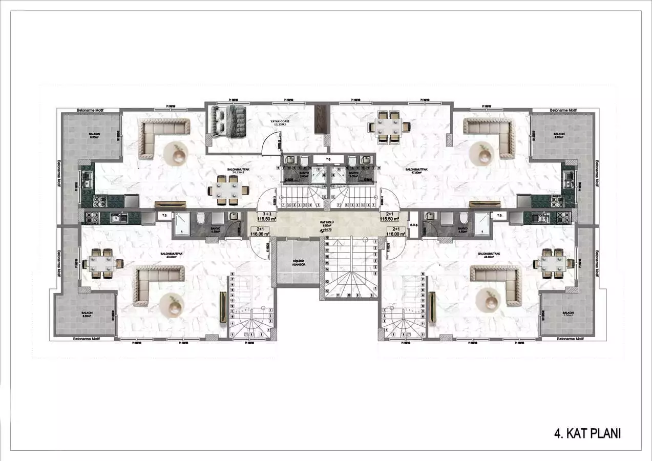 Квартира 61м² в Турции, Аланья. Стоимостью 232000€ аренда фото-24