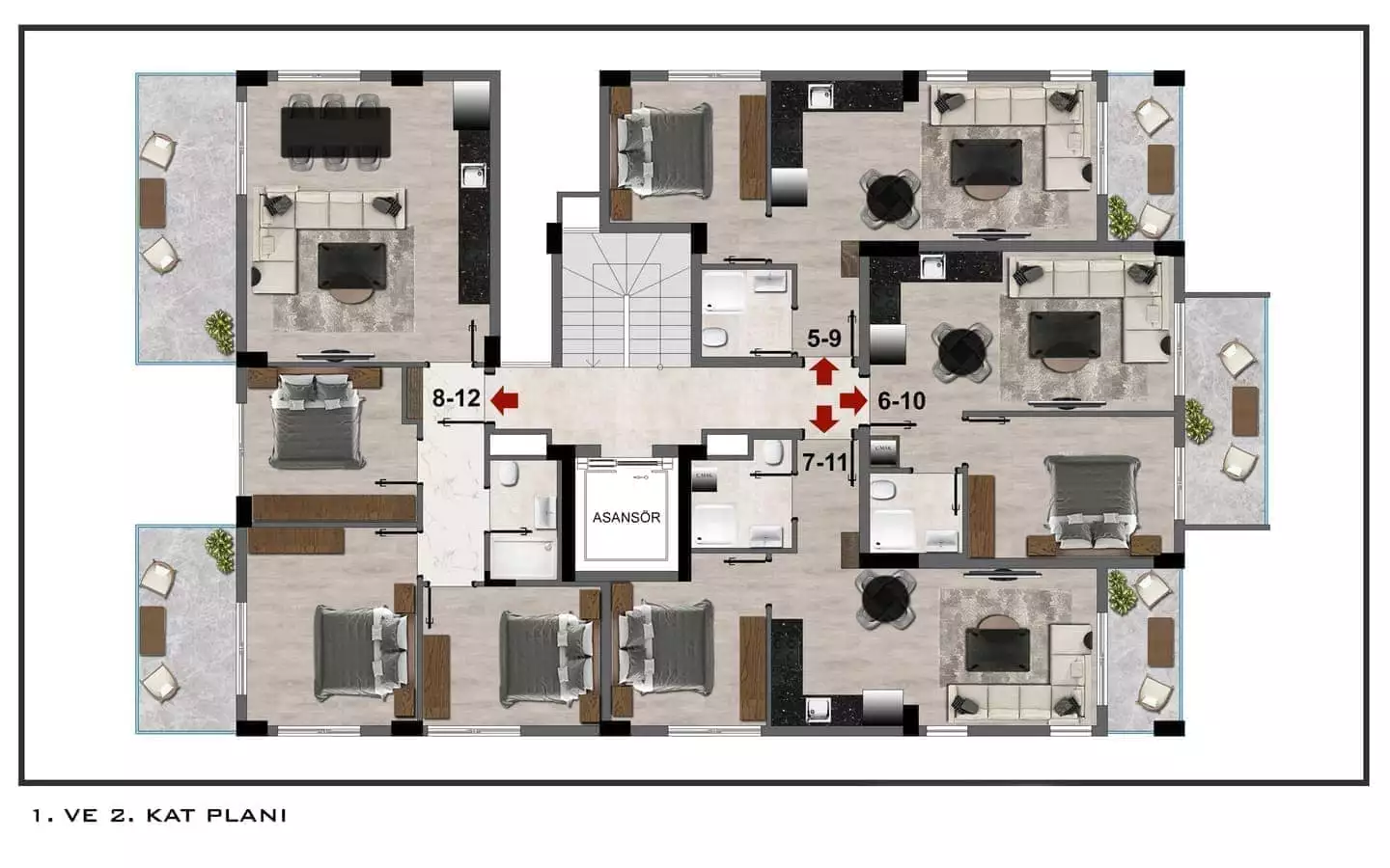 Квартира 50м² в Турции, Газипаша. Стоимостью 111250€ аренда фото-9