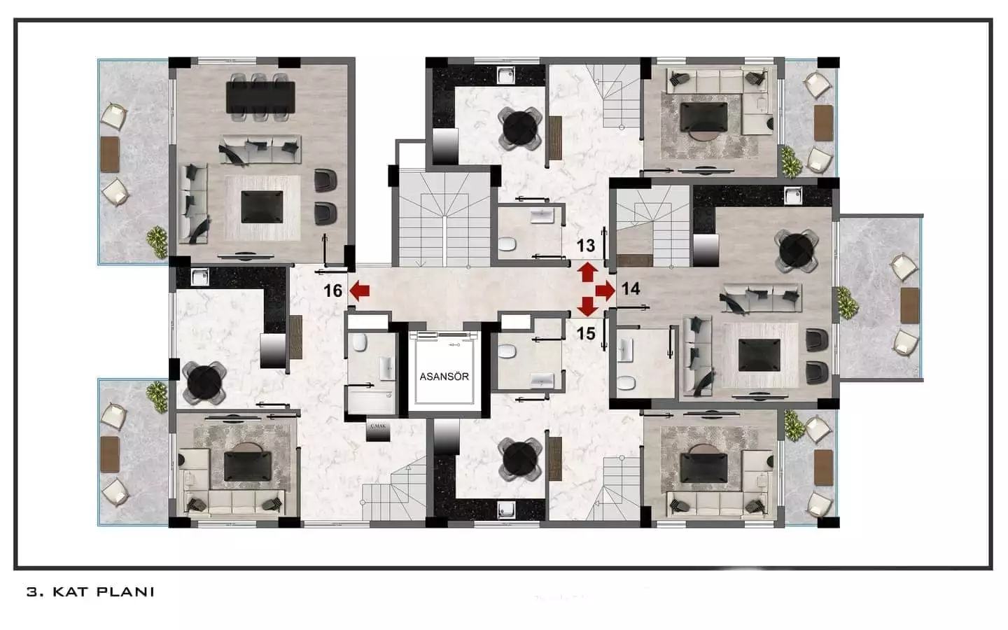 Квартира 50м² в Турции, Газипаша. Стоимостью 111250€ аренда фото-10