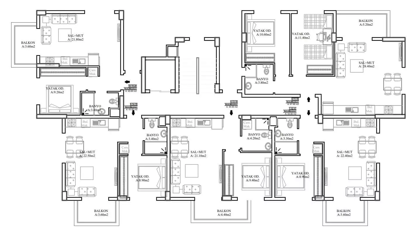 Квартира 40м² в Турции, Газипаша. Стоимостью 112000€ аренда фото-11