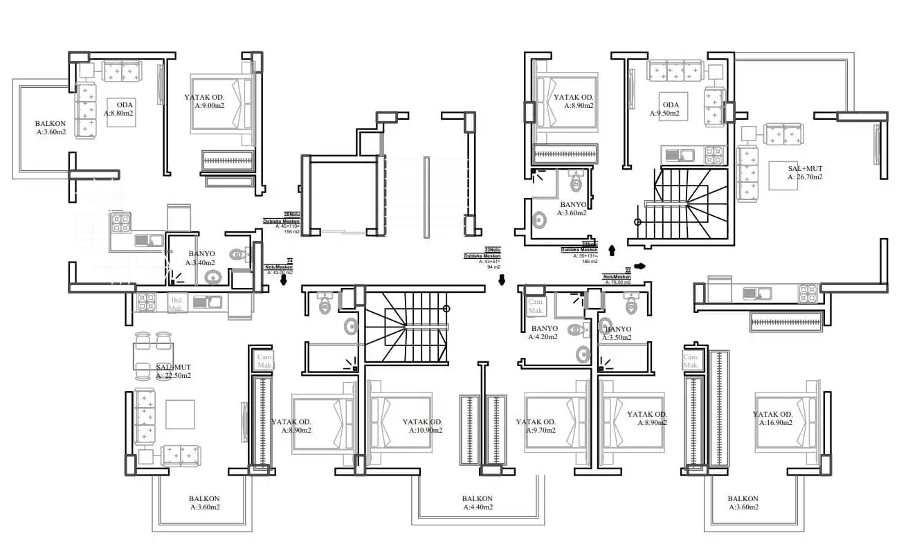 Квартира 40м² в Турции, Газипаша. Стоимостью 112000€ аренда фото-13