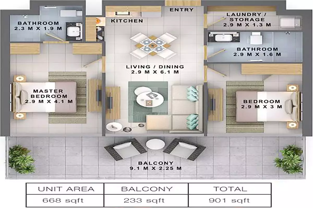 Квартира 84м² в ОАЭ, Дубай. Стоимостью 349602€ аренда фото-24