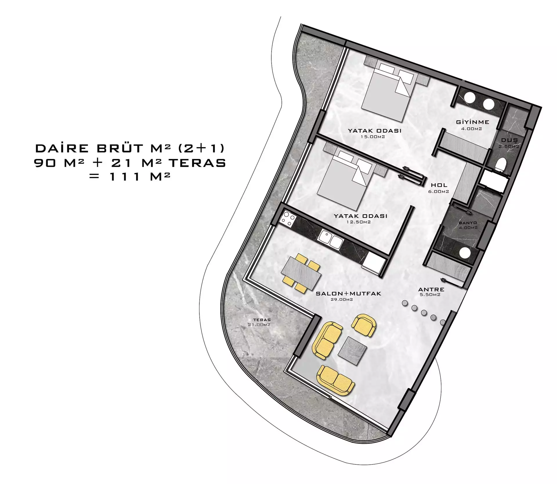 Квартира 62м² в Турции, Каргыджак. Стоимостью 260000€ аренда фото-47