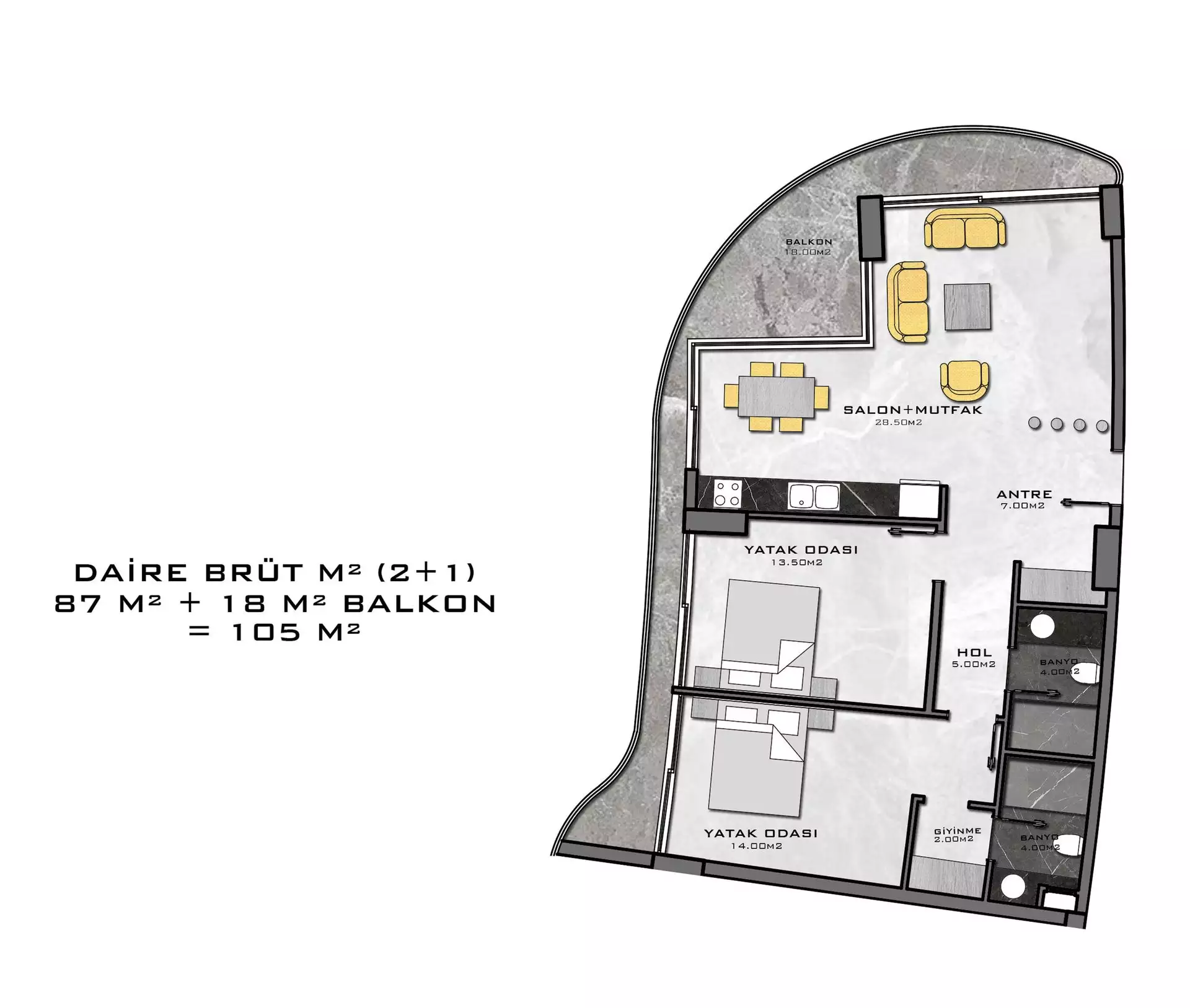 Квартира 62м² в Турции, Каргыджак. Стоимостью 260000€ аренда фото-51