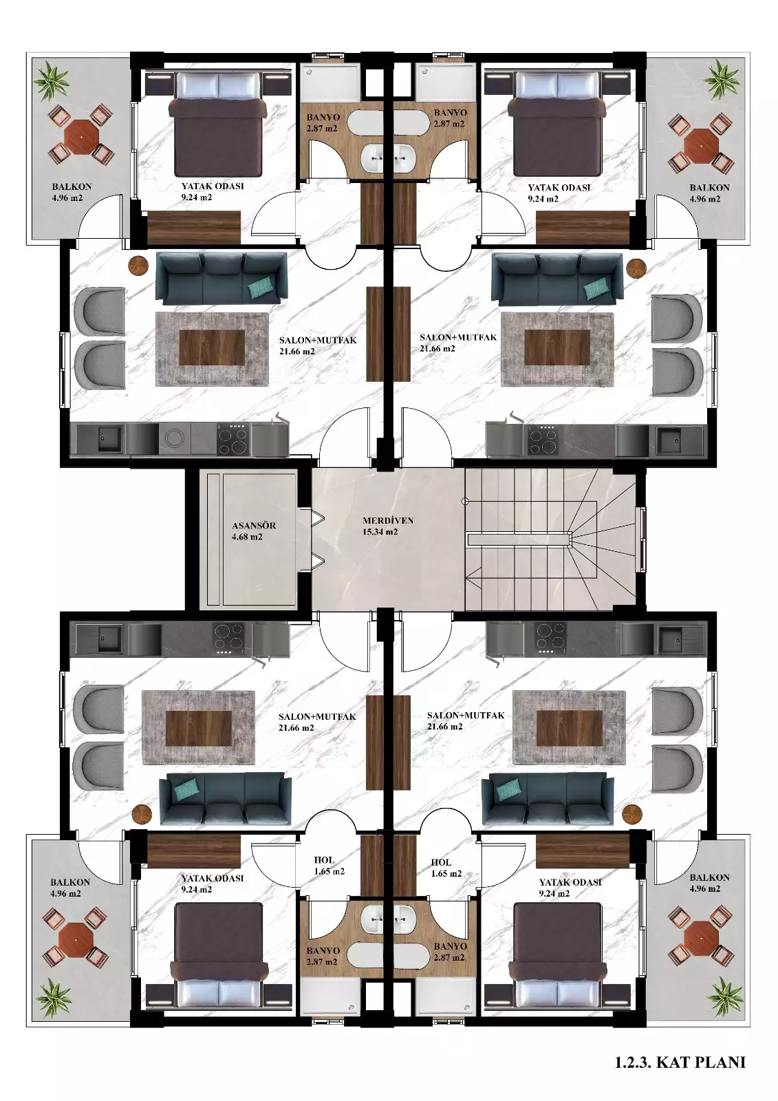 Квартира 45м² в Турции, Авсаллар. Стоимостью 100000€ аренда фото-26