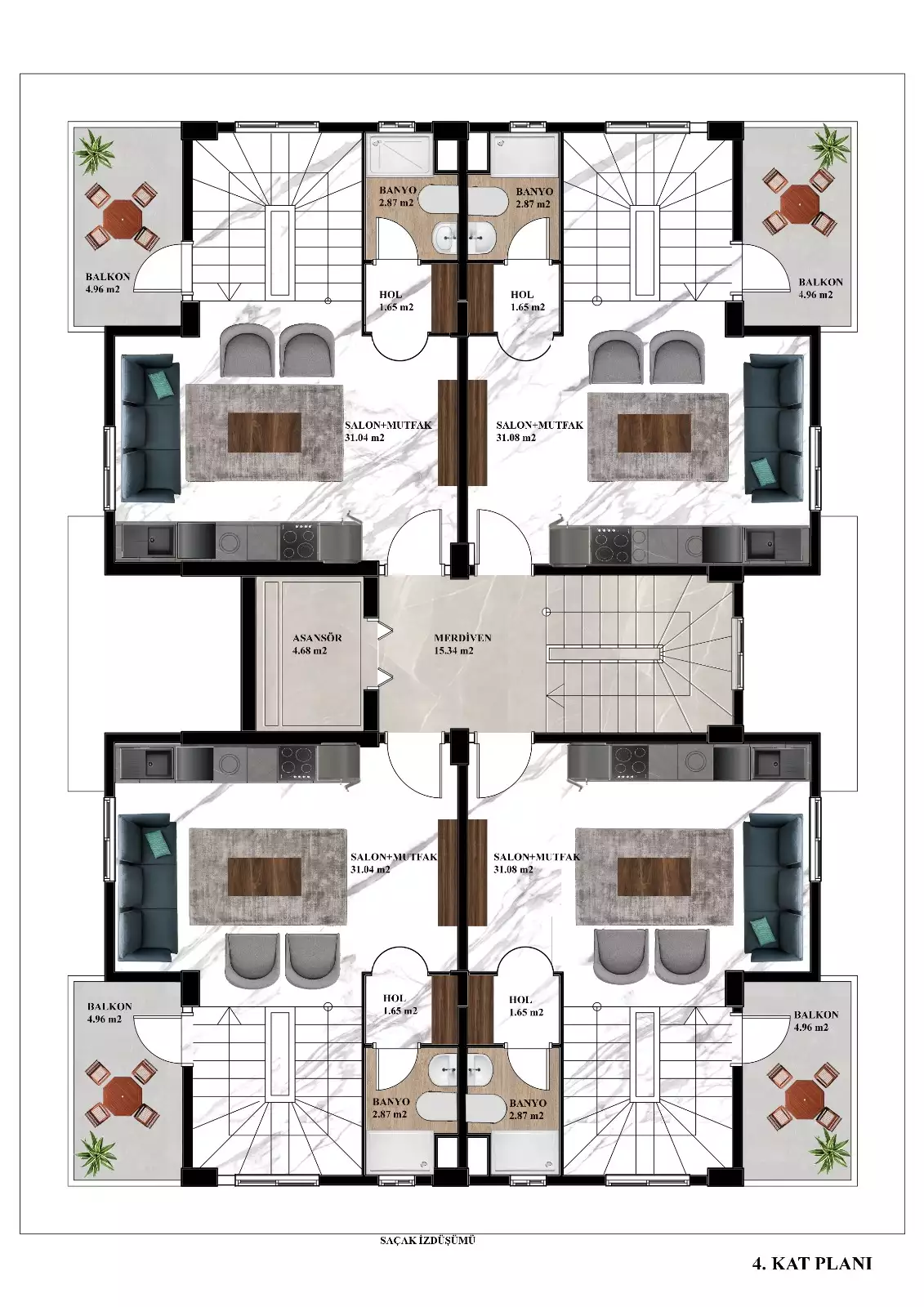 Квартира 45м² в Турции, Авсаллар. Стоимостью 100000€ аренда фото-27