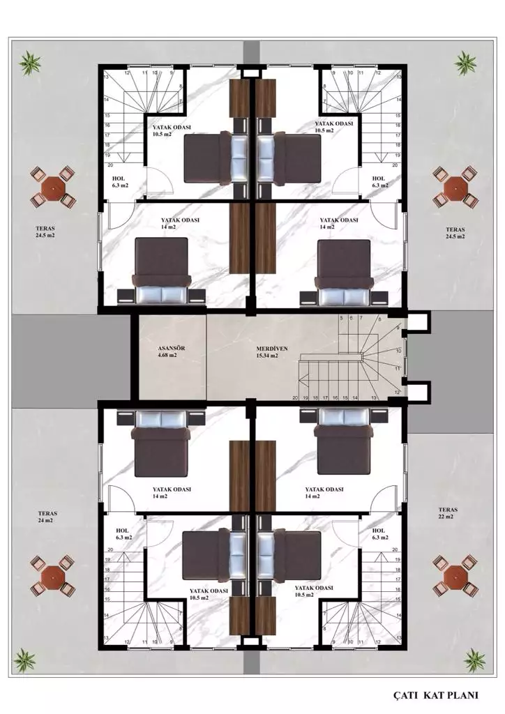 Квартира 45м² в Турции, Авсаллар. Стоимостью 100000€ аренда фото-28