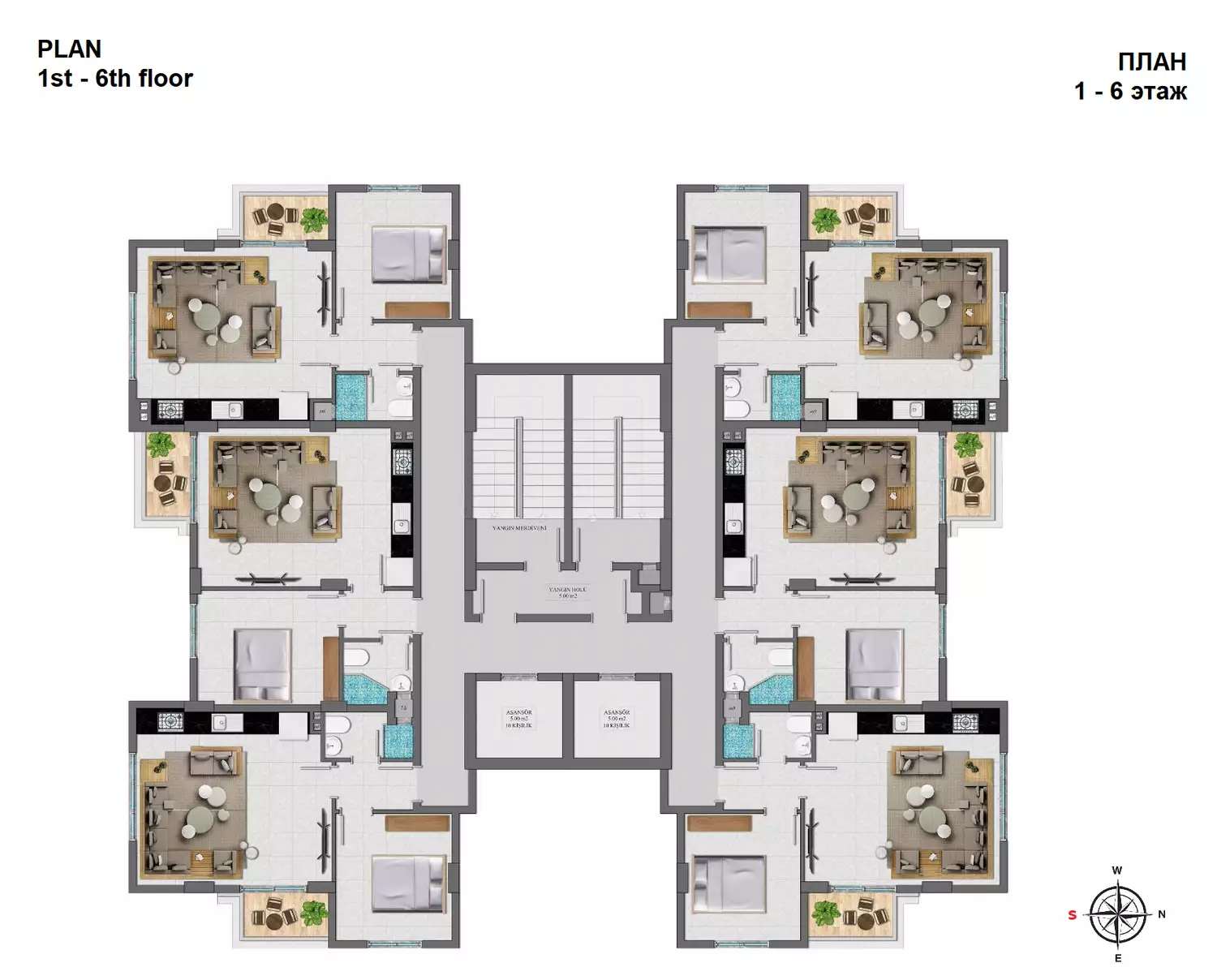 Квартира 51м² в Турции, Махмутлар. Стоимостью 145000€ аренда фото-26