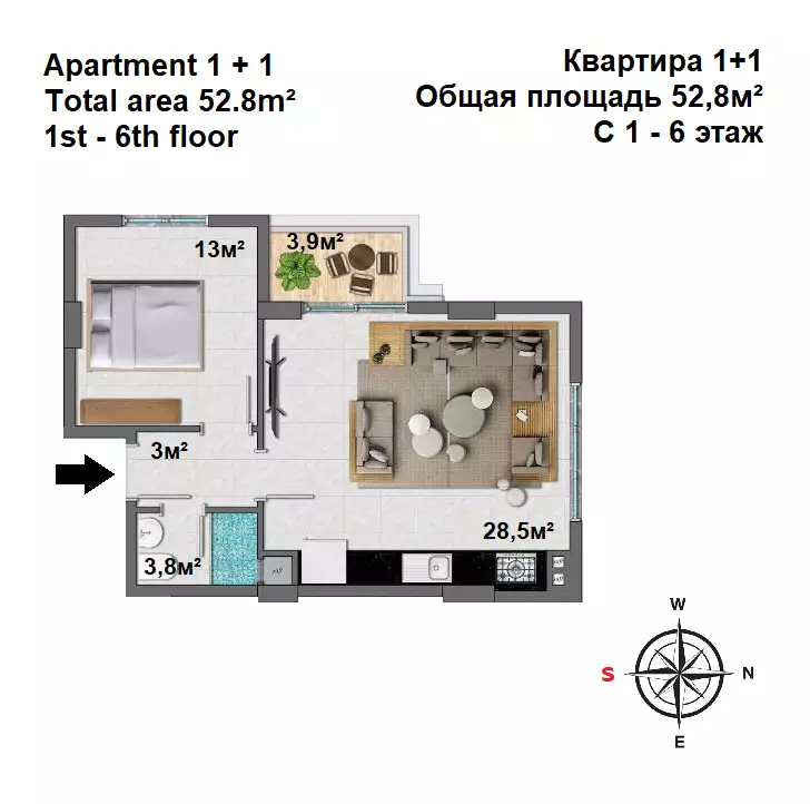 Квартира 51м² в Турции, Махмутлар. Стоимостью 145000€ аренда фото-30