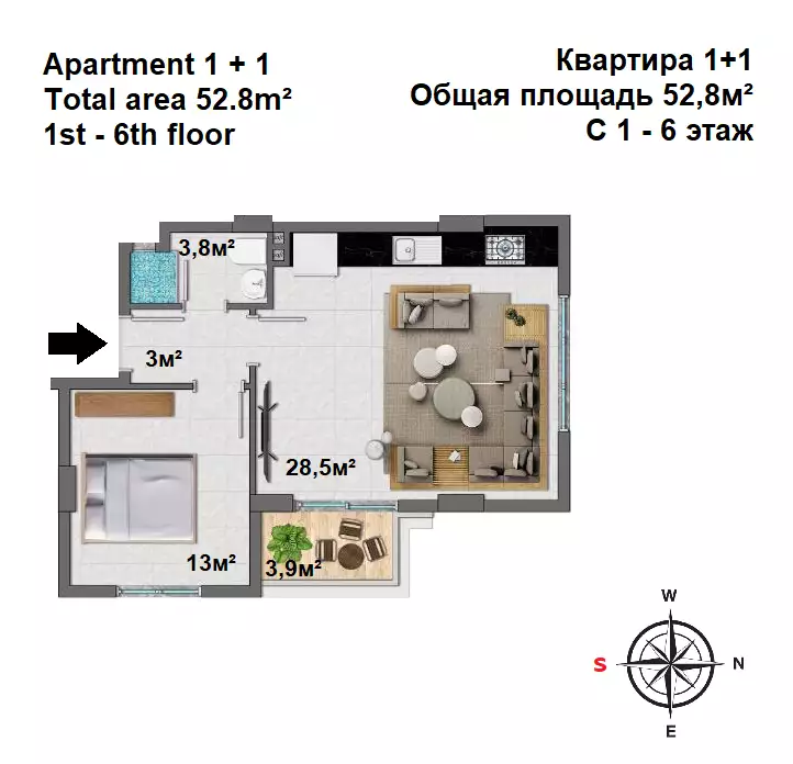 Квартира 51м² в Турции, Махмутлар. Стоимостью 145000€ аренда фото-32