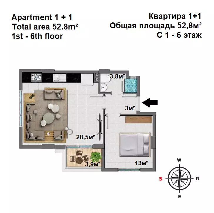 Квартира 51м² в Турции, Махмутлар. Стоимостью 145000€ аренда фото-33