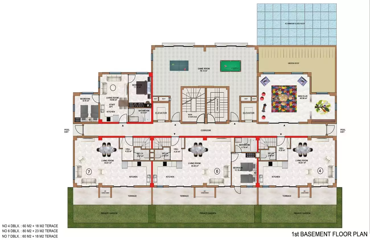 Квартира 46м² в Турции, Авсаллар. Стоимостью 90000€ аренда фото-36