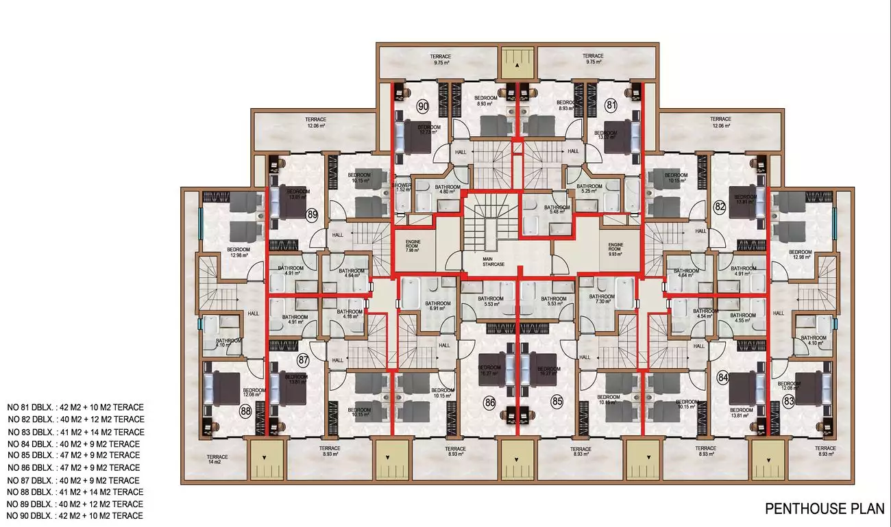 Квартира 46м² в Турции, Авсаллар. Стоимостью 90000€ аренда фото-38