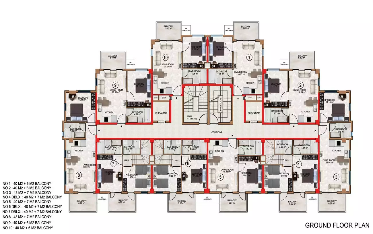Квартира 46м² в Турции, Авсаллар. Стоимостью 90000€ аренда фото-47