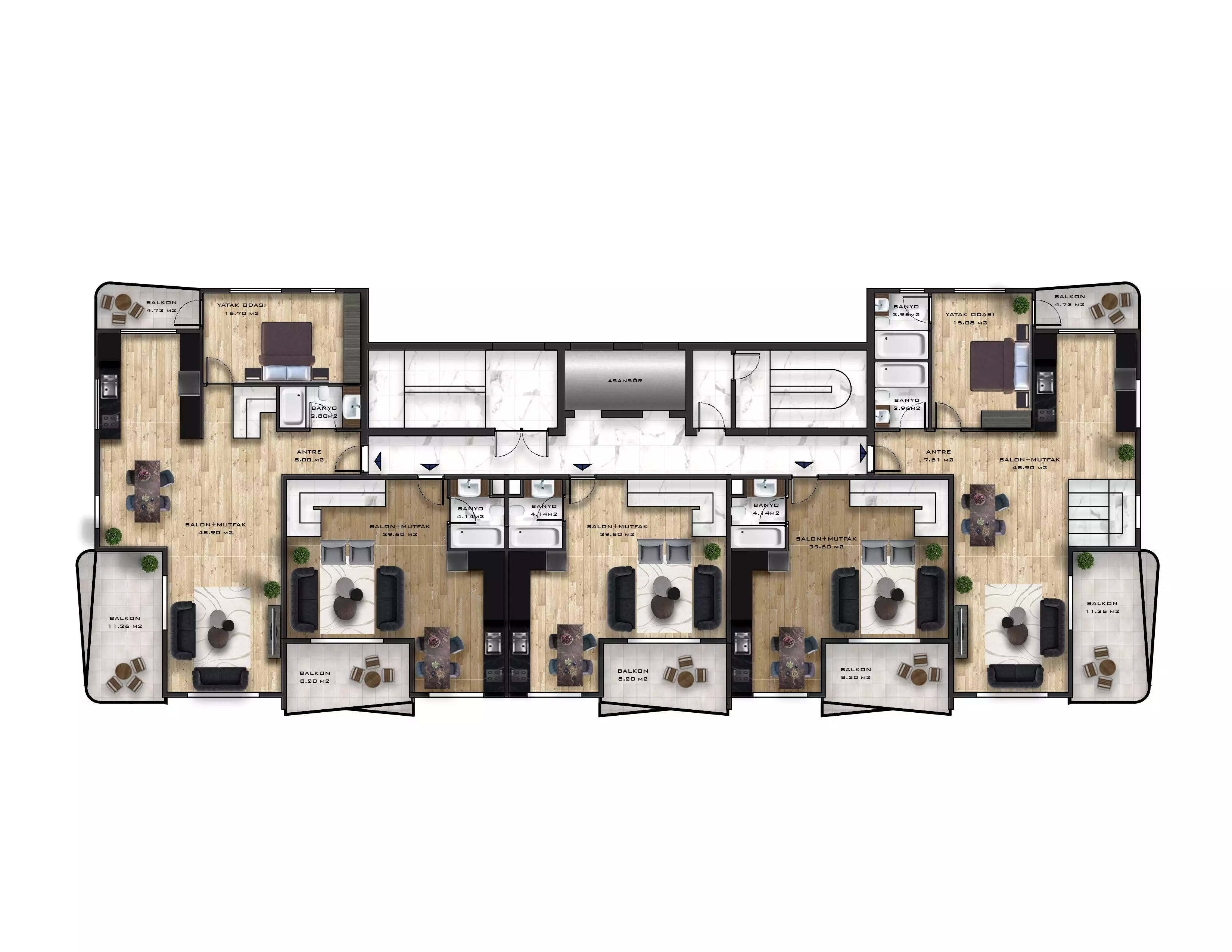 Квартира 55м² в Турции, Махмутлар. Стоимостью 155000€ аренда фото-44