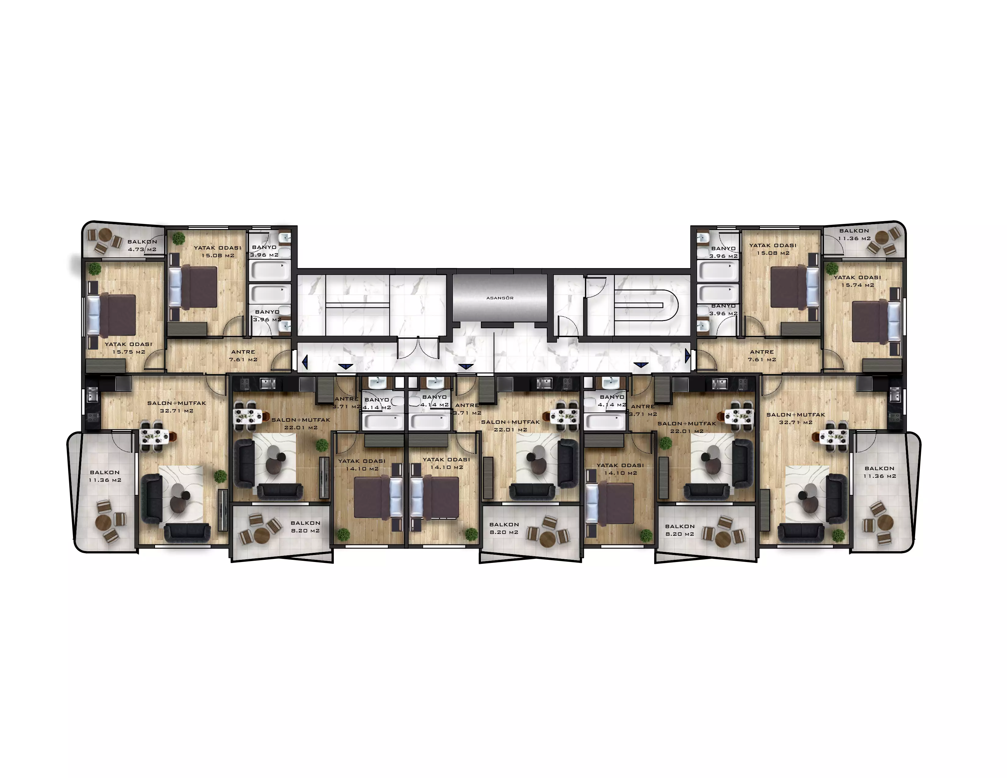 Квартира 55м² в Турции, Махмутлар. Стоимостью 155000€ аренда фото-46