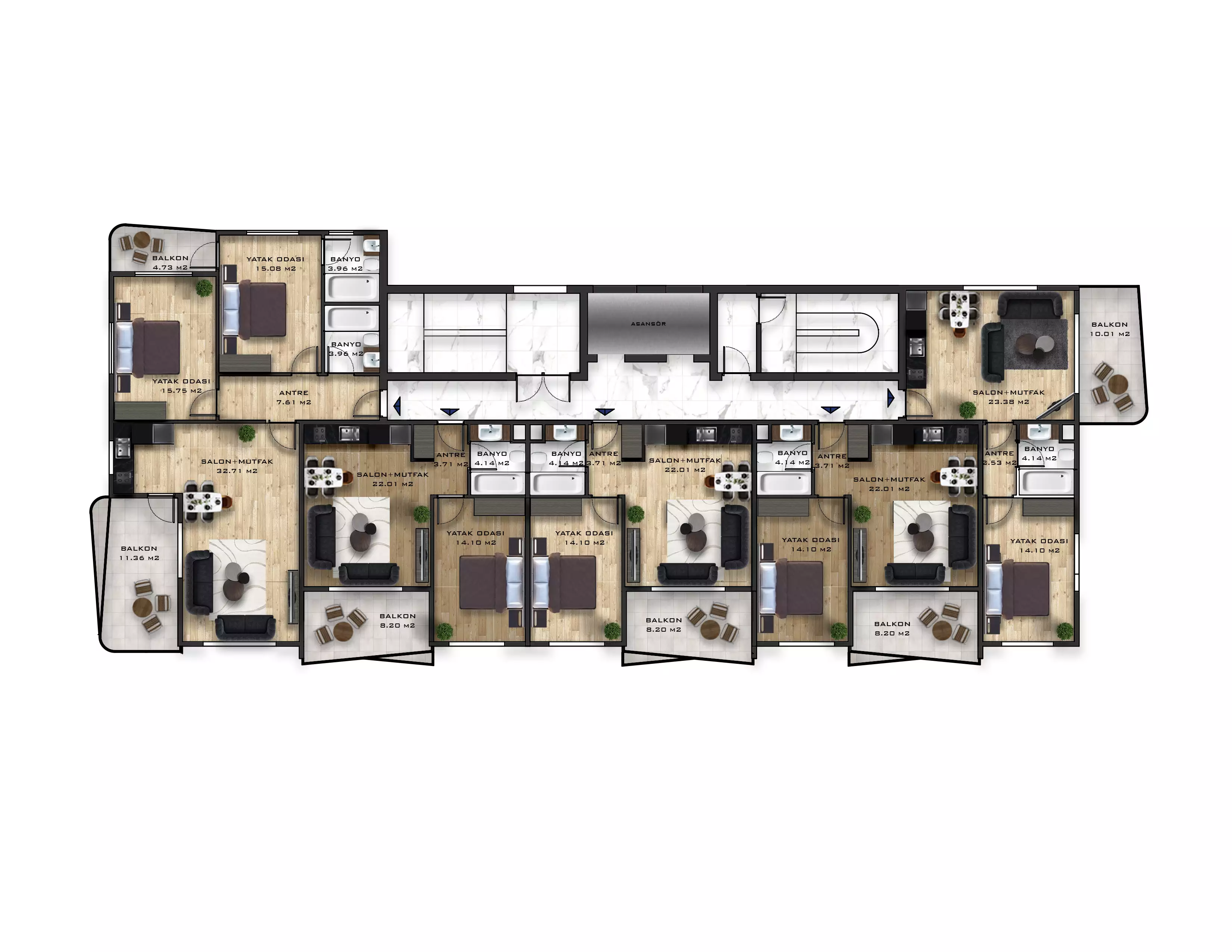 Квартира 55м² в Турции, Махмутлар. Стоимостью 155000€ аренда фото-49