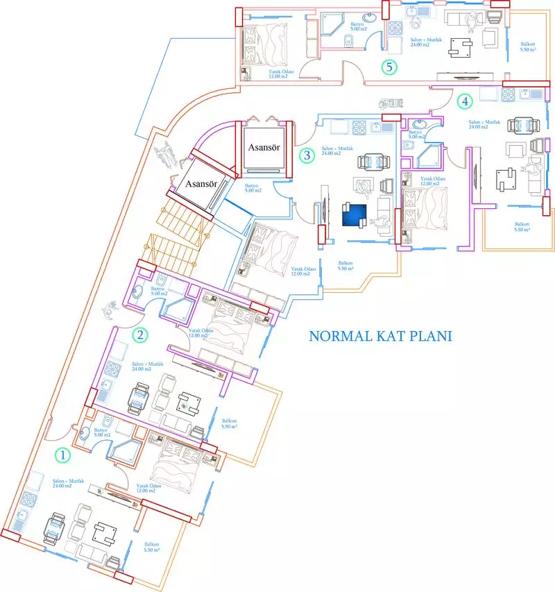 Квартира 46м² в Турции, Авсаллар. Стоимостью 175000€ аренда фото-10