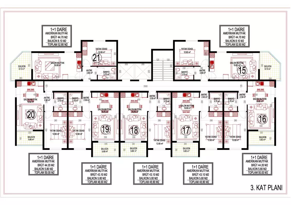 Квартира 64м² в Турции, Махмутлар. Стоимостью 240000€ аренда фото-14