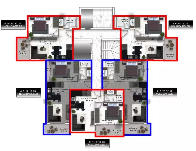 Квартира 49м² в Турции, Махмутлар. Стоимостью 77000€ аренда фото-47