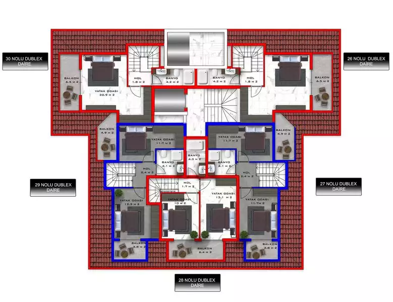 Квартира 49м² в Турции, Махмутлар. Стоимостью 77000€ аренда фото-48