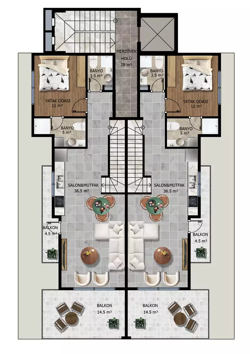 Квартира 55м² в Турции, Каргыджак. Стоимостью 295000€ аренда фото-12