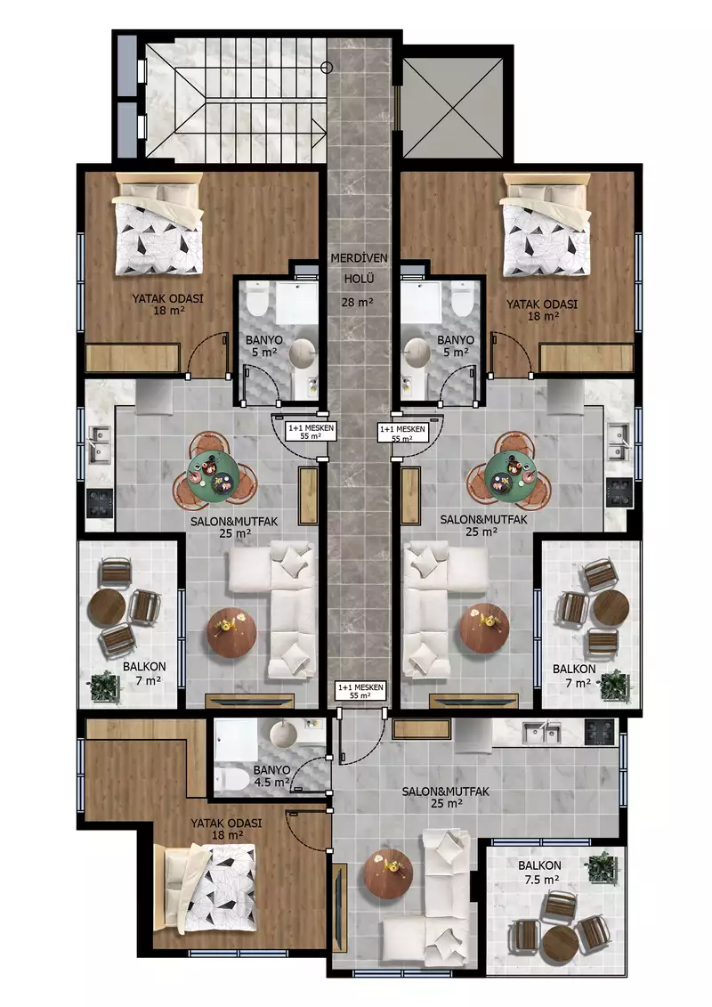 Квартира 55м² в Турции, Каргыджак. Стоимостью 295000€ аренда фото-14