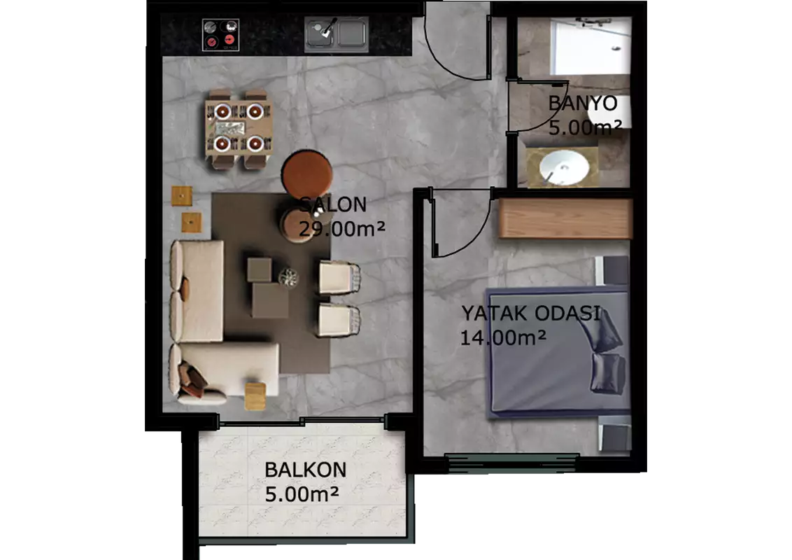 Квартира 53м² в Турции, Махмутлар. Стоимостью 340000€ аренда фото-23