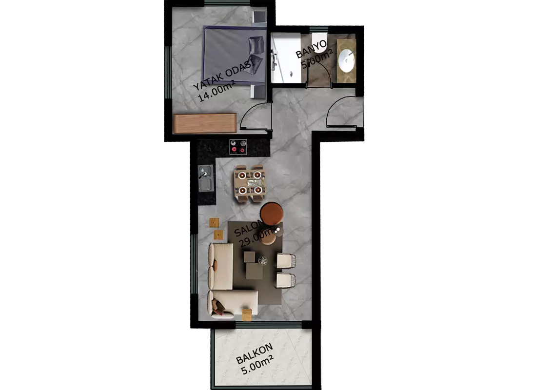 Квартира 53м² в Турции, Махмутлар. Стоимостью 340000€ аренда фото-26