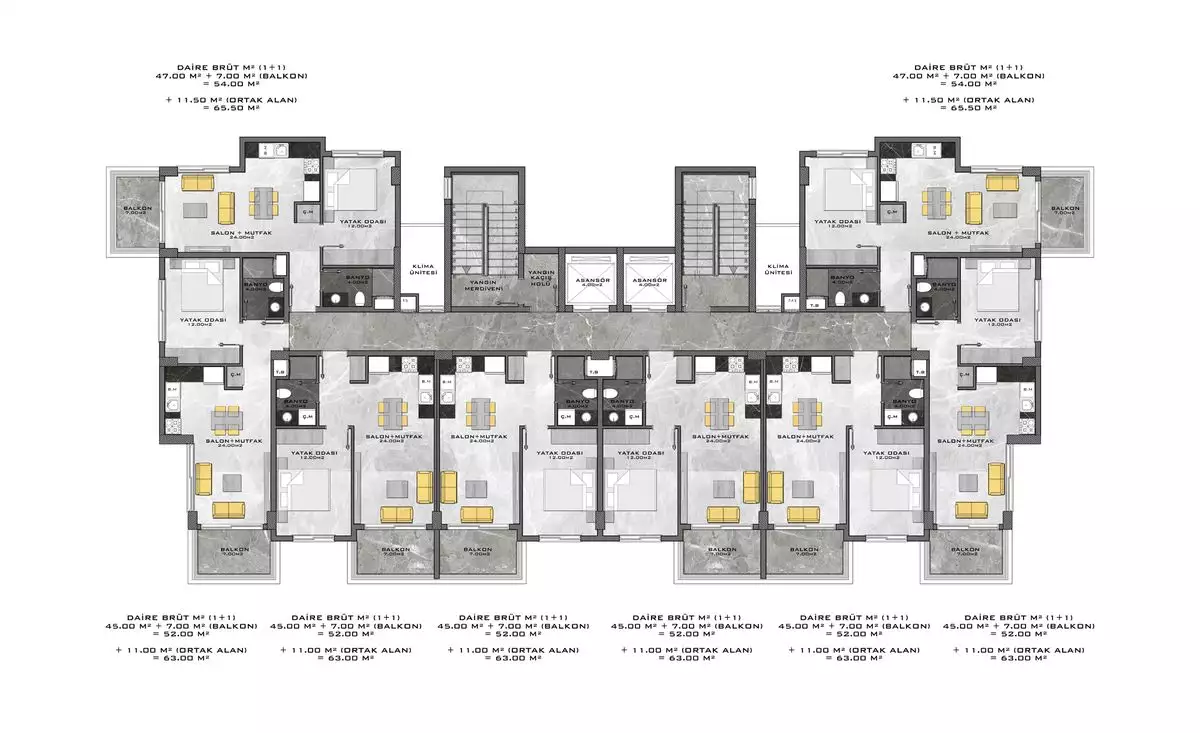 Квартира 63м² в Турции, Авсаллар. Стоимостью 155000€ аренда фото-14
