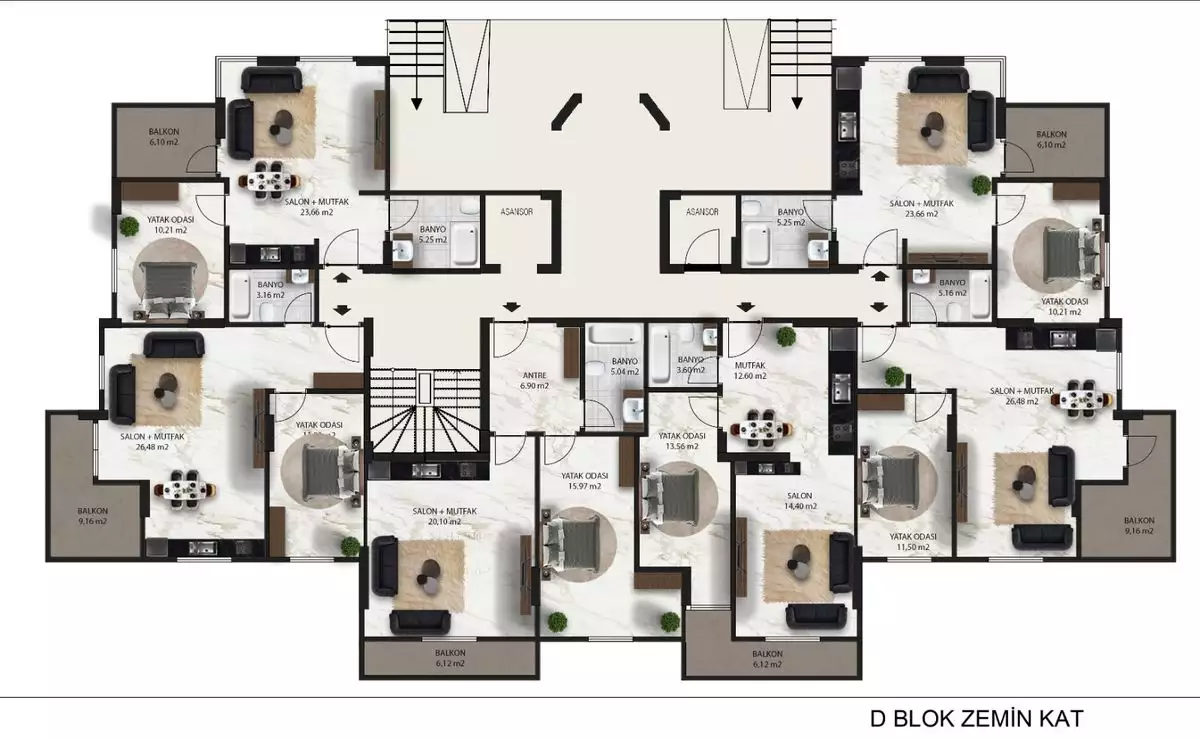 Квартира 52м² в Турции, Махмутлар. Стоимостью 116250€ аренда фото-61