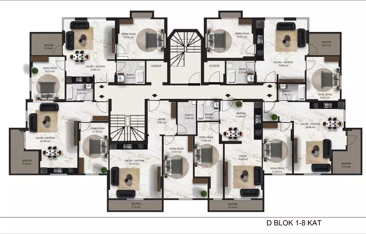 Квартира 52м² в Турции, Махмутлар. Стоимостью 116250€ аренда фото-62