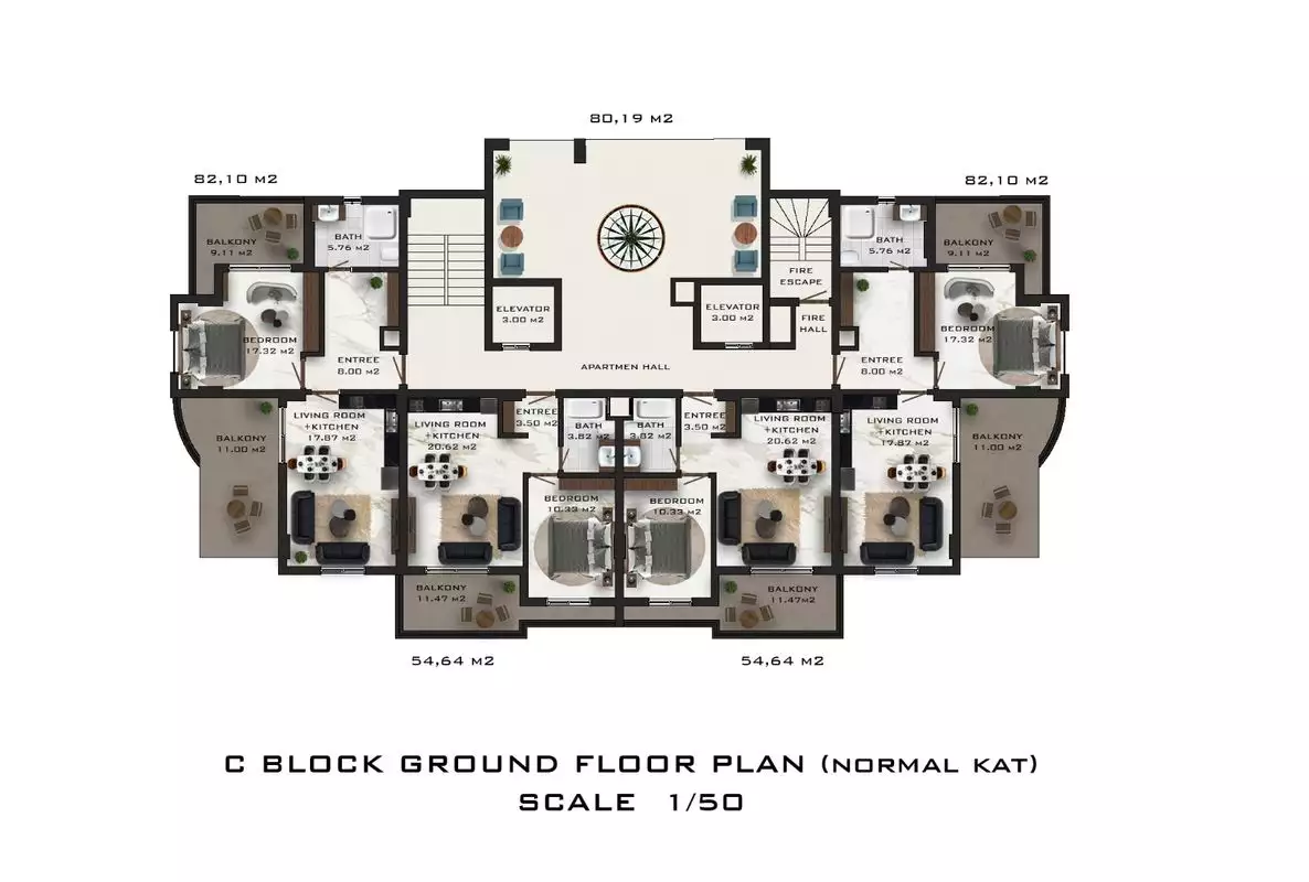 Квартира 52м² в Турции, Махмутлар. Стоимостью 116250€ аренда фото-63