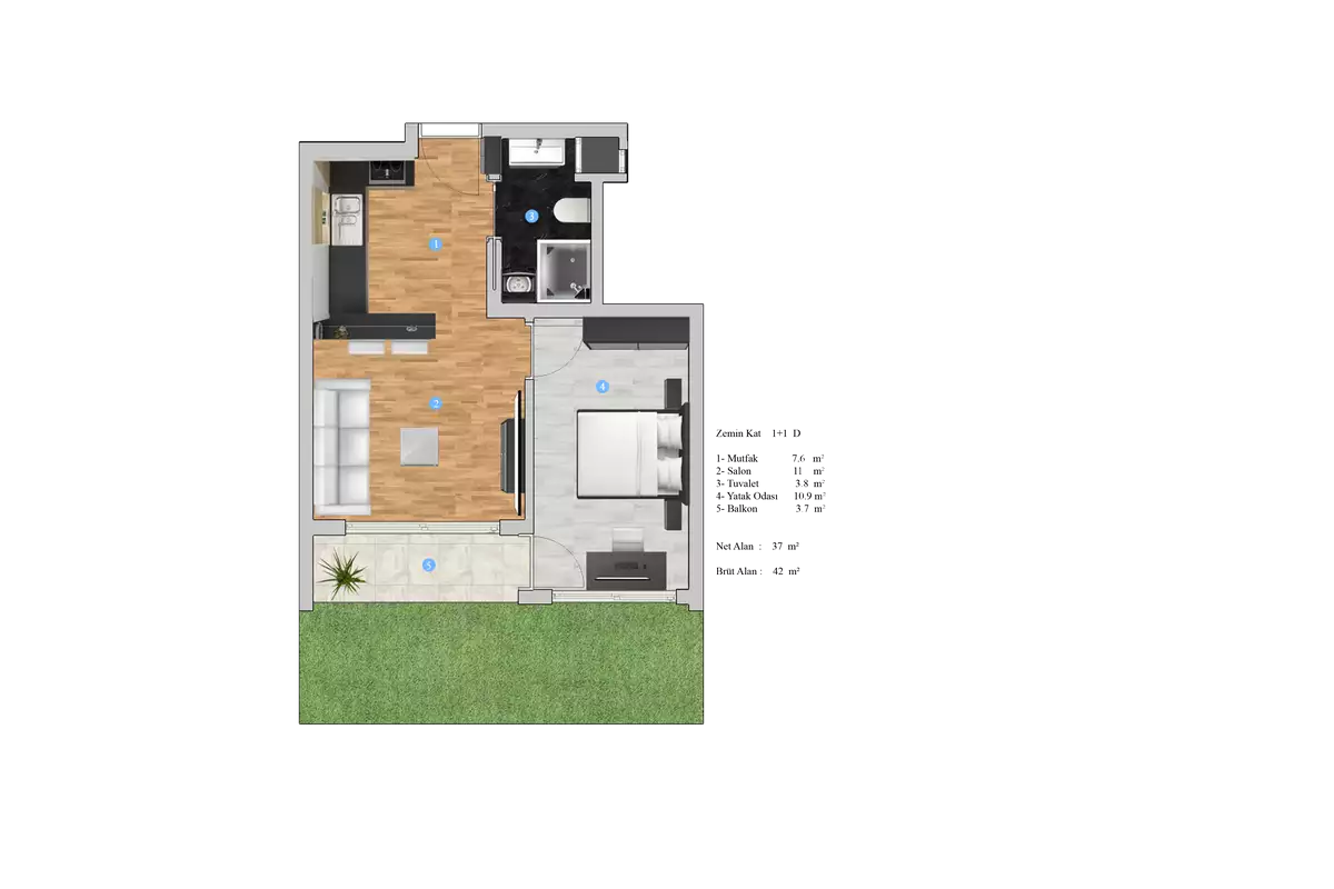 Квартира 49м² в Турции, Газипаша. Стоимостью 74000€ аренда фото-19
