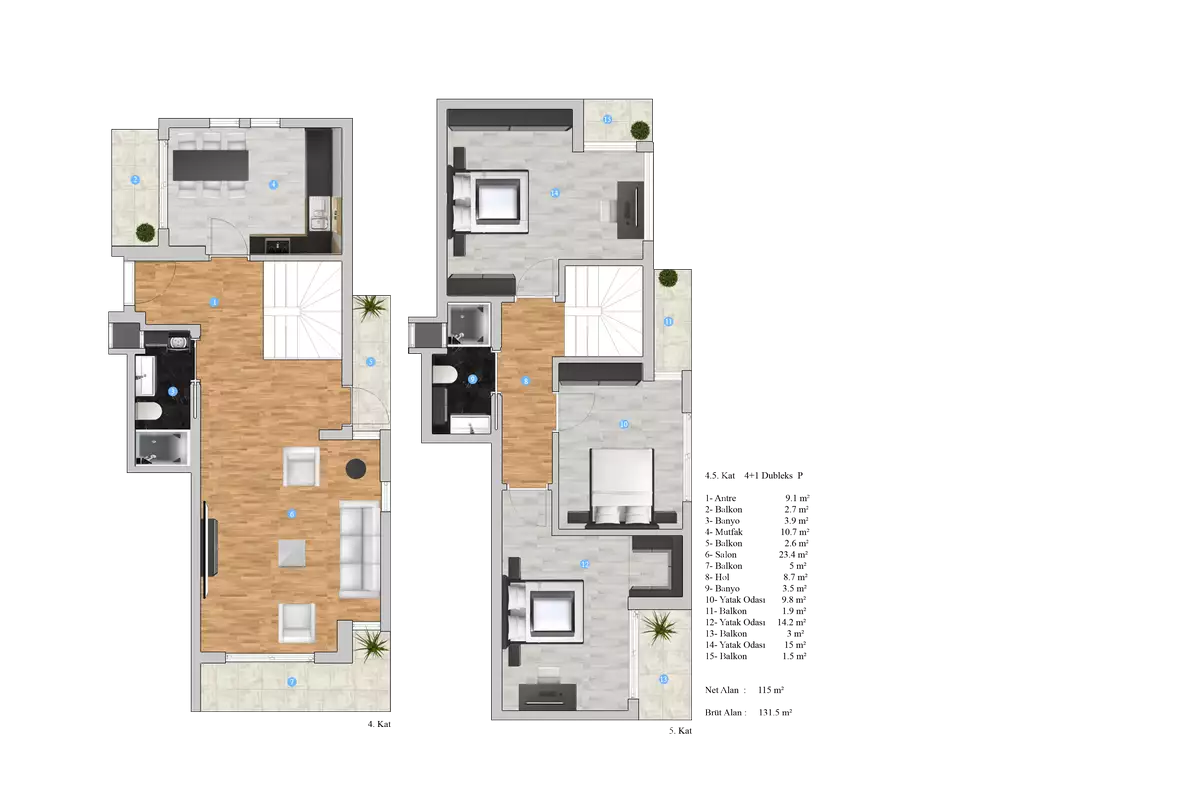 Квартира 49м² в Турции, Газипаша. Стоимостью 74000€ аренда фото-26
