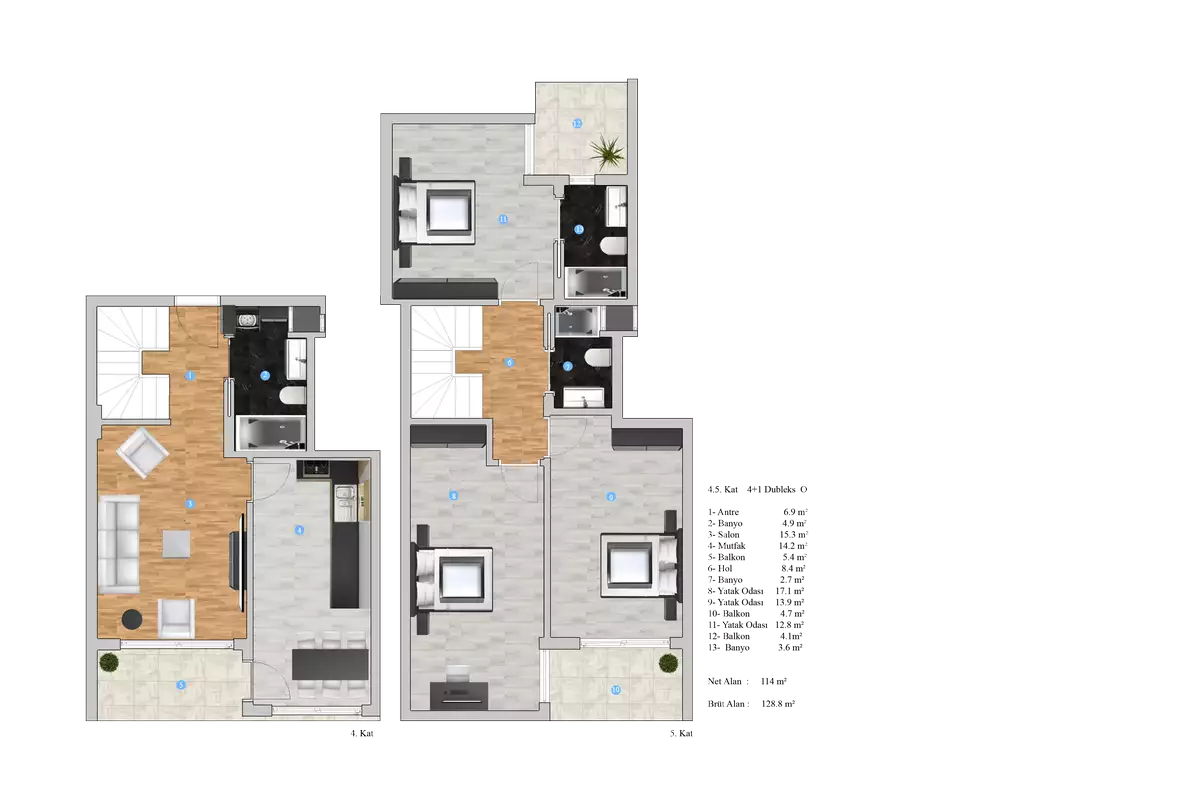 Квартира 49м² в Турции, Газипаша. Стоимостью 74000€ аренда фото-27