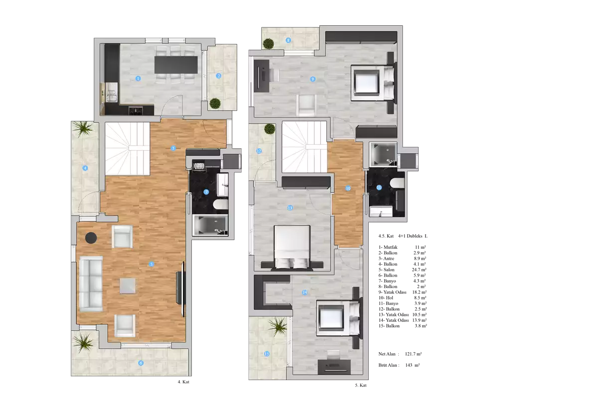 Квартира 49м² в Турции, Газипаша. Стоимостью 74000€ аренда фото-30