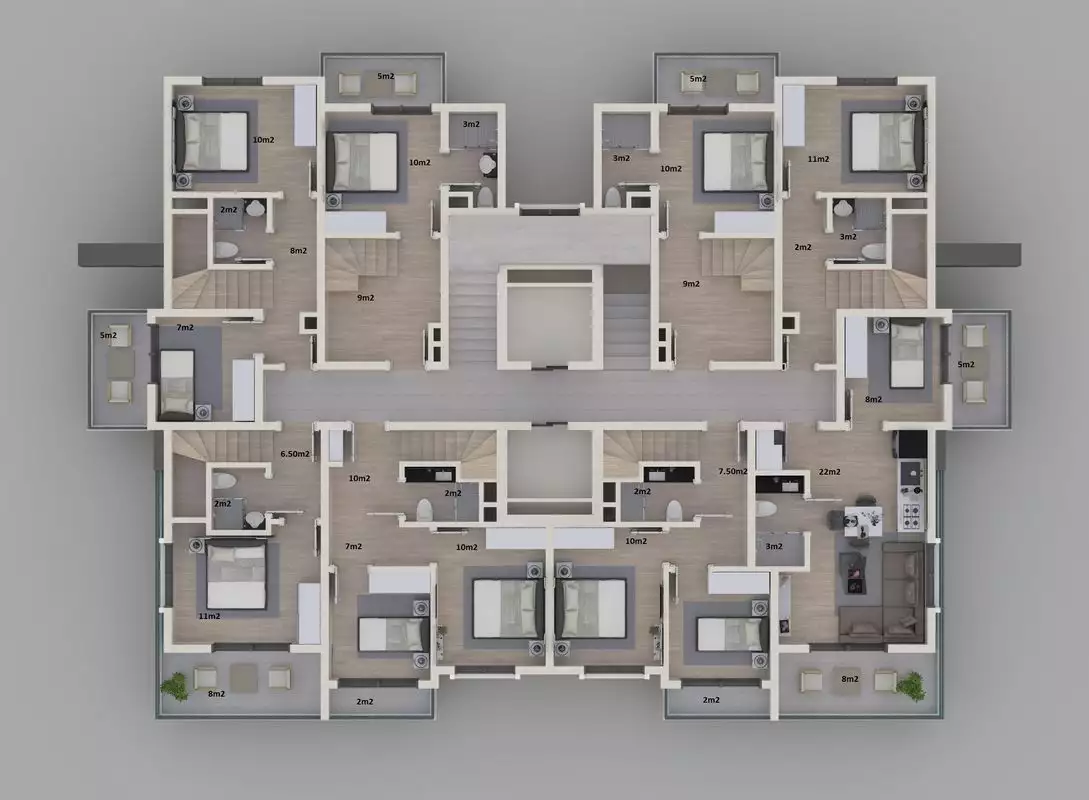 Квартира 54м² в Турции, Газипаша. Стоимостью 90000€ аренда фото-39