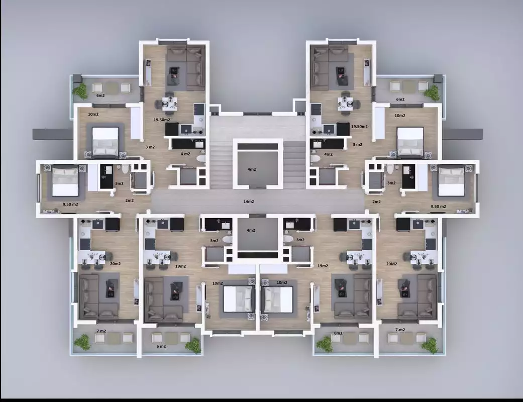Квартира 54м² в Турции, Газипаша. Стоимостью 90000€ аренда фото-40